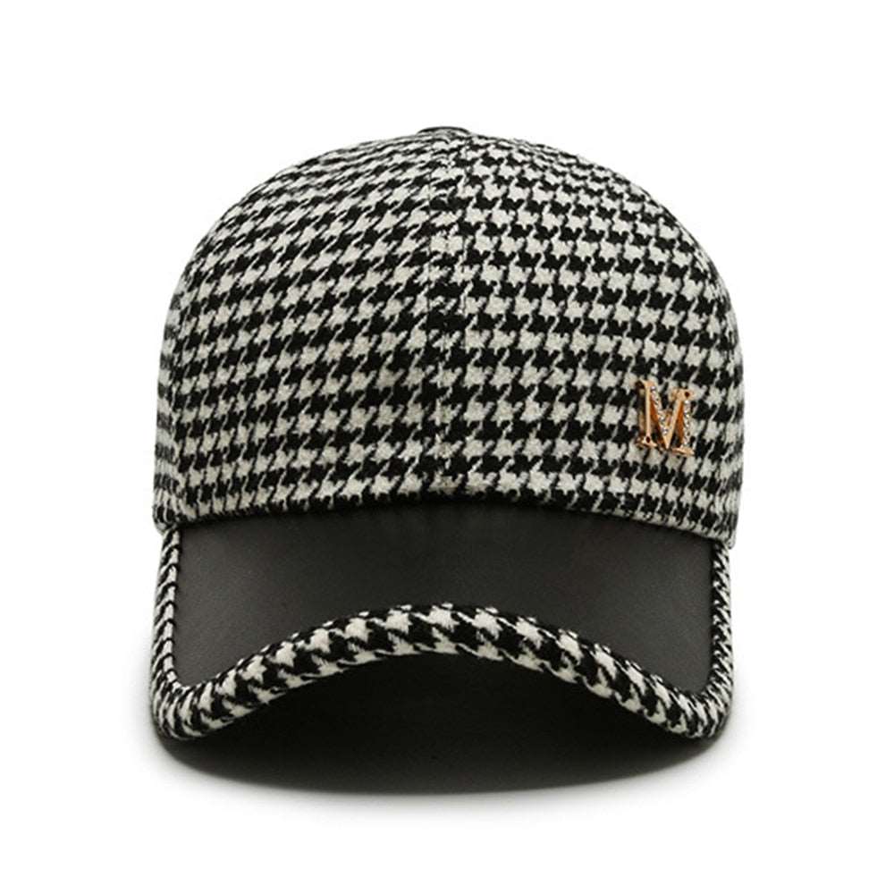 2022 Black Brown Houndstooth Baseball Caps For Men Women Retro British Style Plaid Hat Summer Trucker Cap Gorras Hombre - Amazhona 