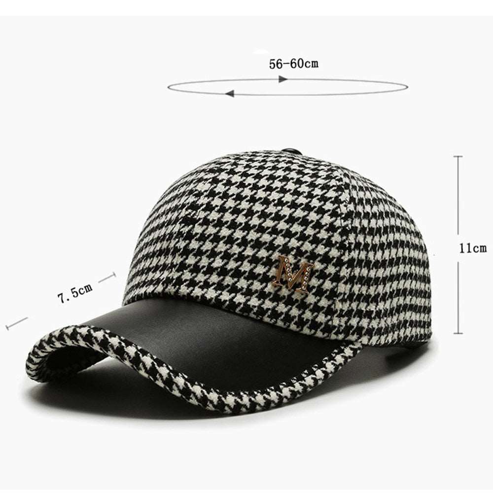 2022 Black Brown Houndstooth Baseball Caps For Men Women Retro British Style Plaid Hat Summer Trucker Cap Gorras Hombre - Amazhona 