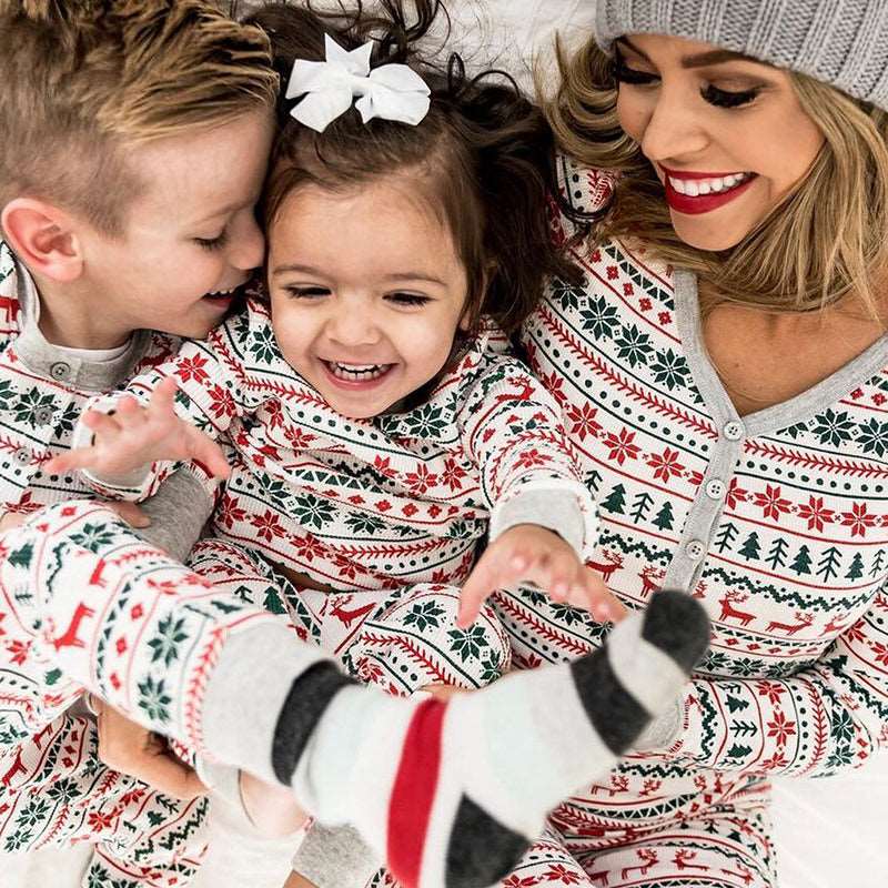 2022 Christmas Pajamas Family Matching New Year Father Mother Kids Baby Look Clothes Set Dad Mom And Daughter Son Pyjamas Outfit - Amazhona 