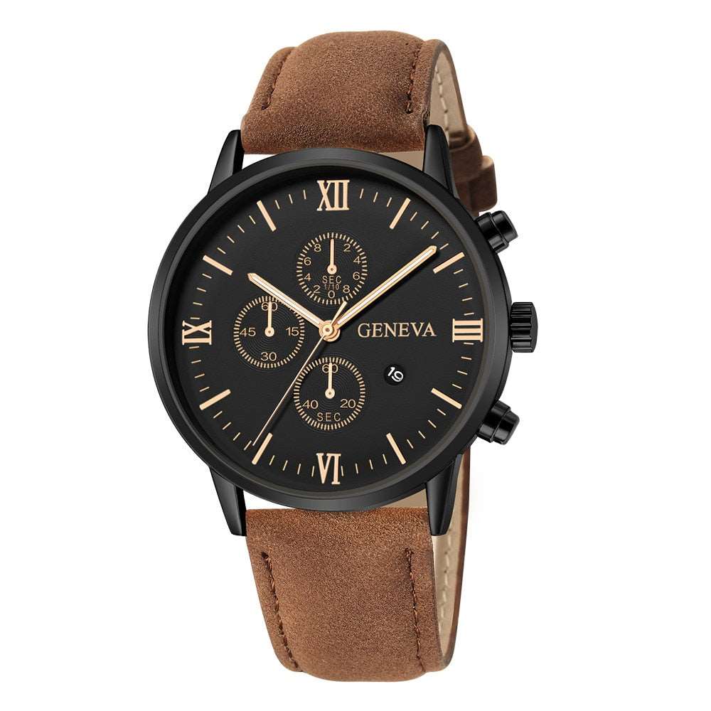 2022 Men Casual Sport Watches Geneva Leather Band Calendar Quartz Watch Clearance Sale Dropshipping Reloj Hombre Erkek Kol Saati - Amazhona 