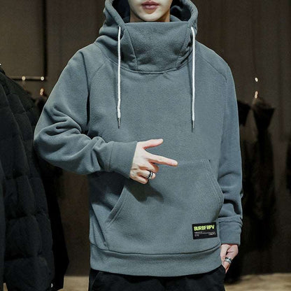 2022 Men's Thick Polar Fleece Sweatshirt Paired Couple Y2k Streetwear Autumn Winter Hood Sports Black Windproof Oversized Hoodie - Amazhona 