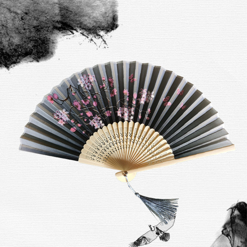 Folding Fan Bamboo Ancient Style Han Chinese Clothing Chinese Style Small Fan - Amazhona 