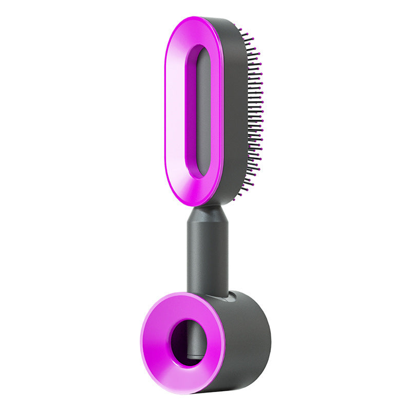 Self Cleaning Hair Brush For Women One-key Cleaning Hair Loss Airbag Massage Scalp Comb Anti-Static Hairbrush - Amazhona 