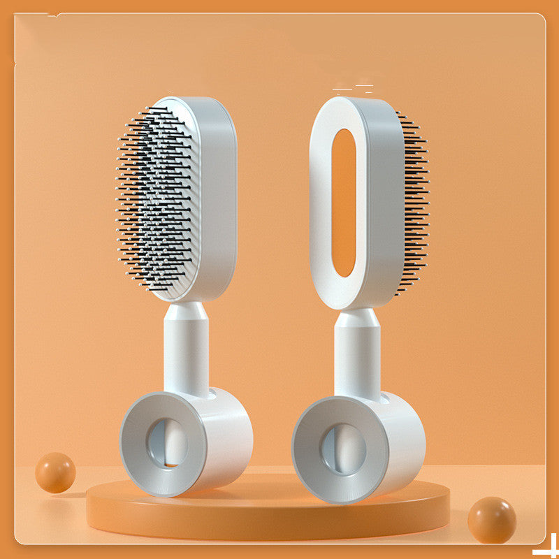 Self Cleaning Hair Brush For Women One-key Cleaning Hair Loss Airbag Massage Scalp Comb Anti-Static Hairbrush - Amazhona 