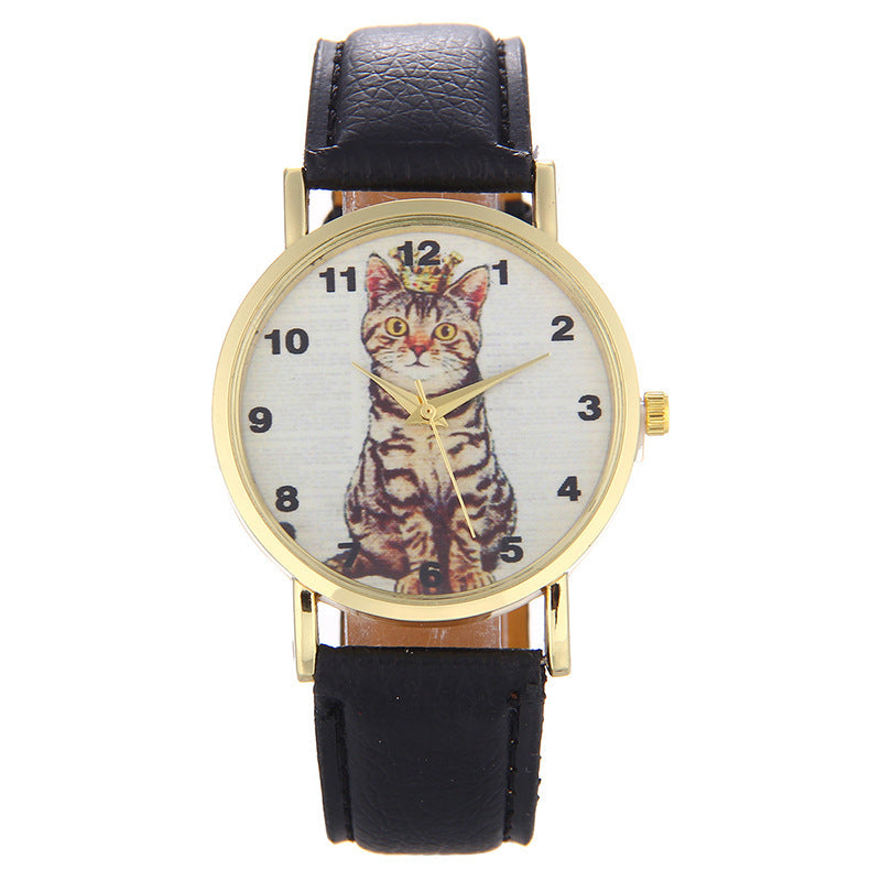 Squatting cute kitten pattern Watch - Amazhona 