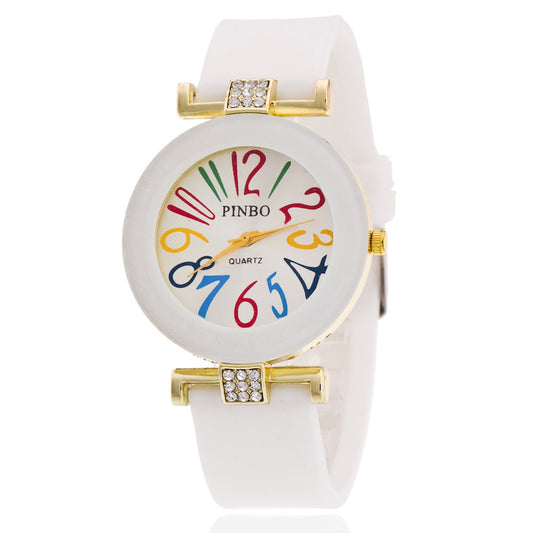 Jelly color digital watch with diamond - Amazhona 