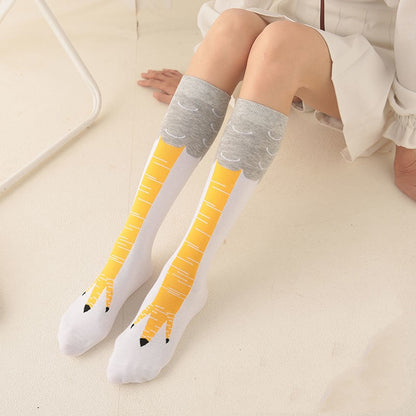 Funny Chicken Feet Socks Thin Over The Knee Long Socks - Amazhona 