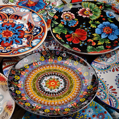 Underglaze Ceramic Tableware Bohemian Household Dishes - Amazhona 