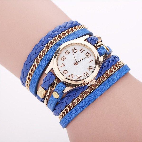 PU leather winding bracelet watch rope table - Amazhona 