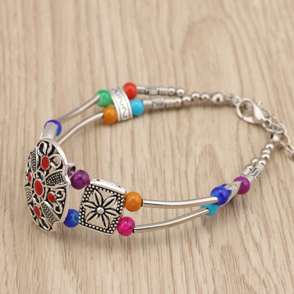 Beads double row beads bracelet - Amazhona 