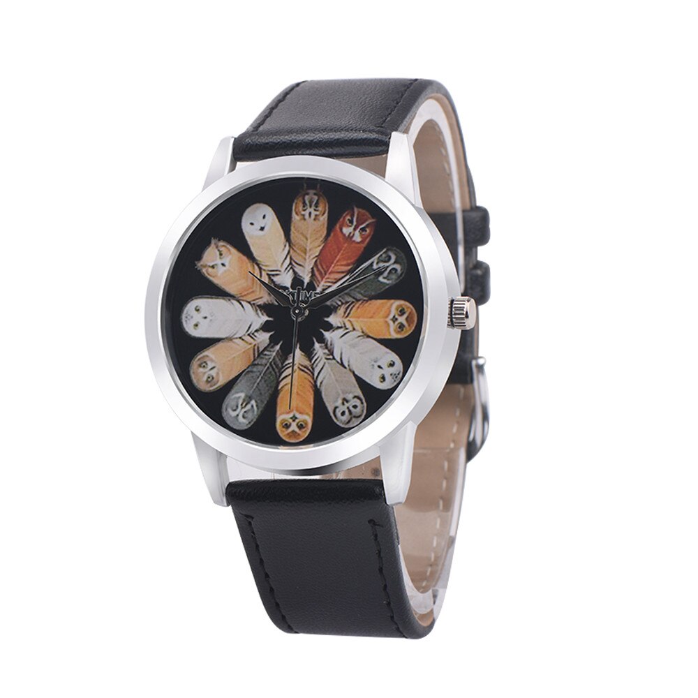 Fashion Student Quartz Cute Owl Feather Watch - Amazhona 