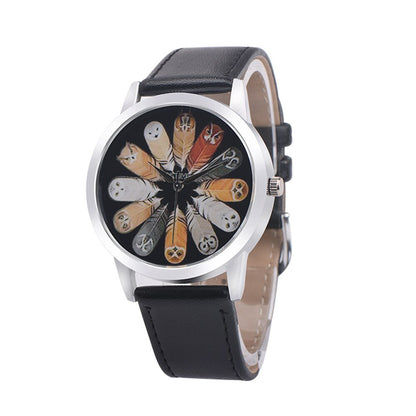 Fashion Student Quartz Cute Owl Feather Watch - Amazhona 