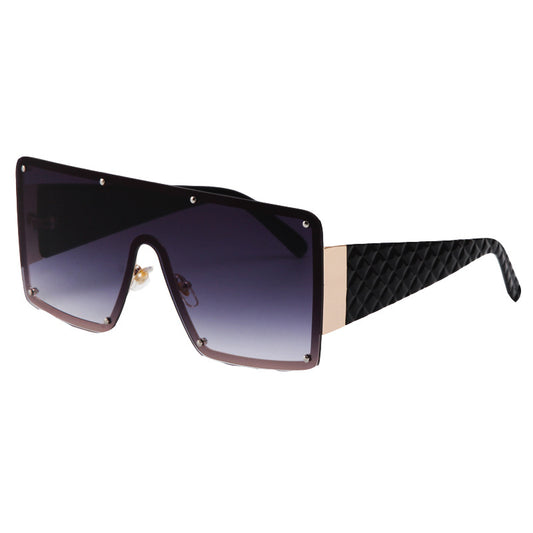 New Style Big Square Frame Piece Trend Rivet Sunglasses - Amazhona 