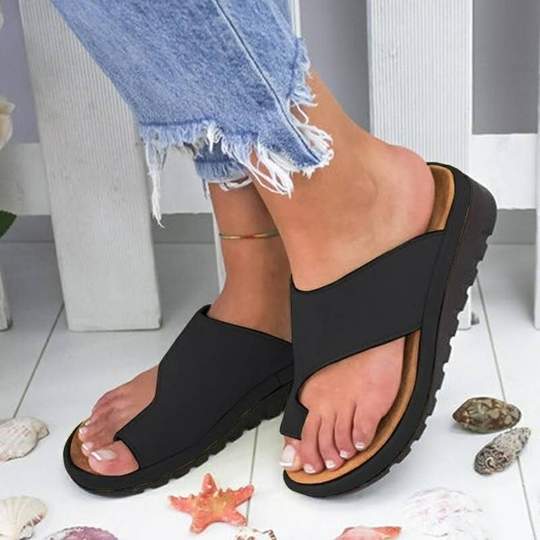 Women Slippers Flat Sole Casual Soft Big Toe Foot Sandal - Amazhona 