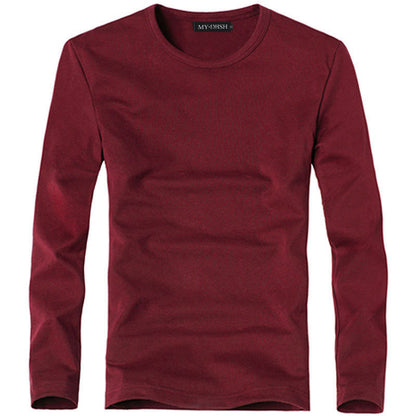 Men's Solid Color Slim T-Shirt Spring Autumn - Amazhona 