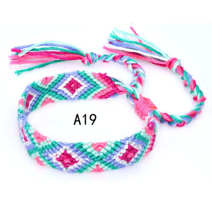 Colorful cotton hand-woven bracelet - Amazhona 