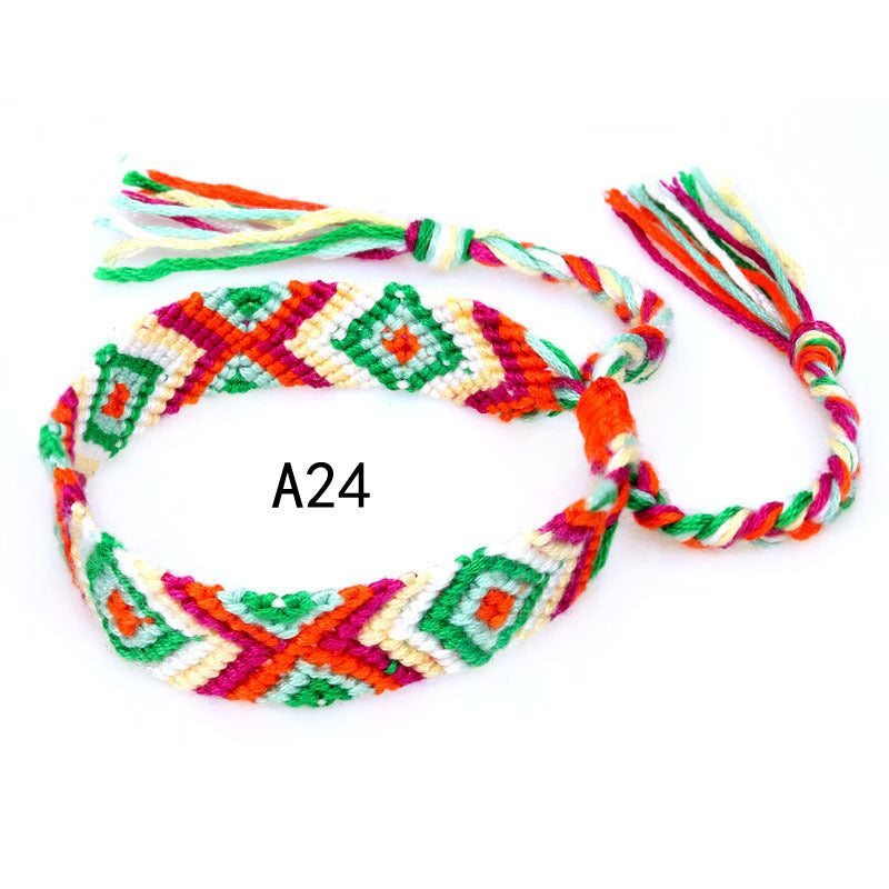 Colorful cotton hand-woven bracelet - Amazhona 