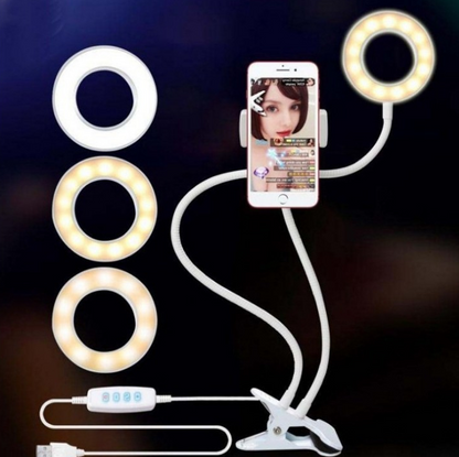 LED Selfie Ring Light for Live Adjustable Makeup Light-8cm Stand - Amazhona 