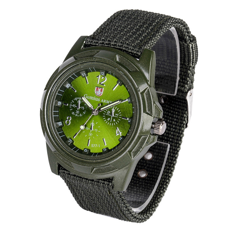 Military Men Gemius Swiss Army Sport Round Dial New Quartz Nylon Band Wrist Watch - Amazhona 