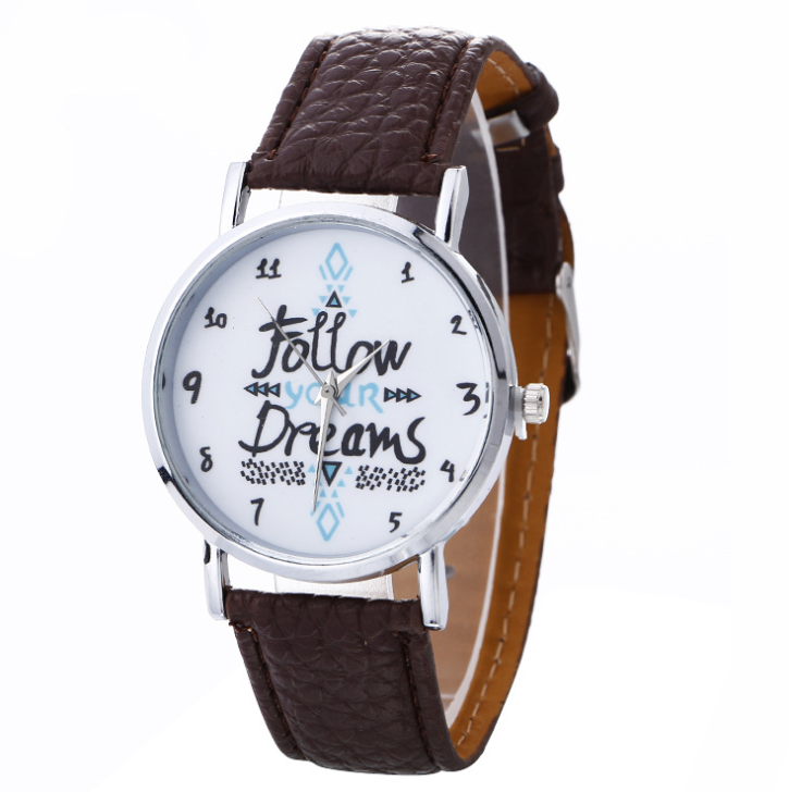 Korean version of the English pattern watch fashion ladies belt watch quartz watch - Amazhona 