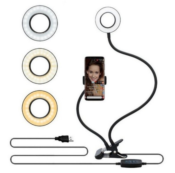 LED Selfie Ring Light for Live Adjustable Makeup Light-8cm Stand - Amazhona 