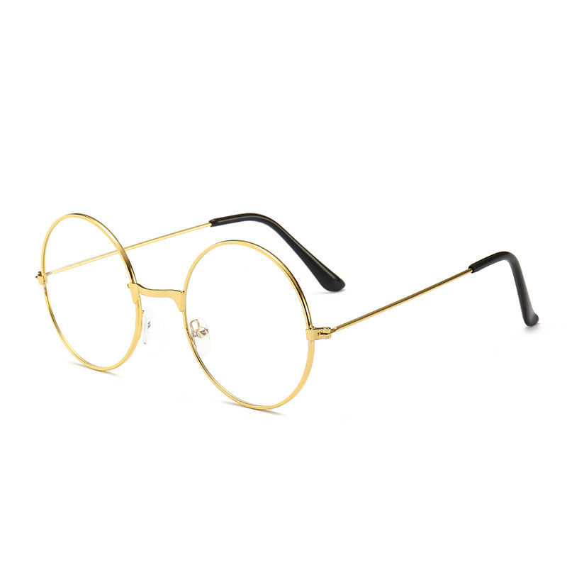 Retro Glasses Female Small Round Frame Literary Anti-blue Light - Amazhona 