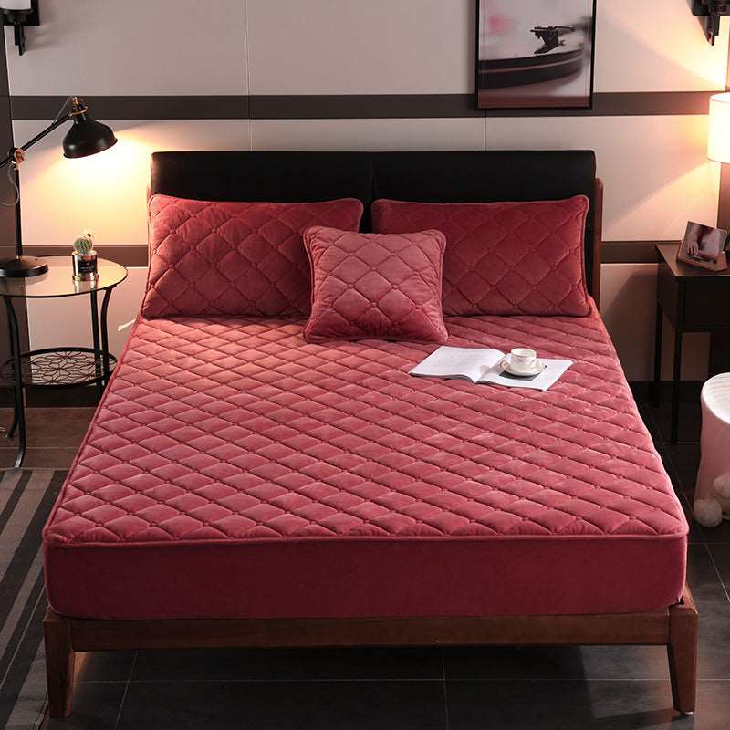 Crystal fleece padded bed cover - Amazhona 