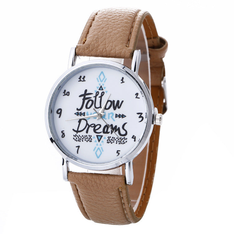 Korean version of the English pattern watch fashion ladies belt watch quartz watch - Amazhona 