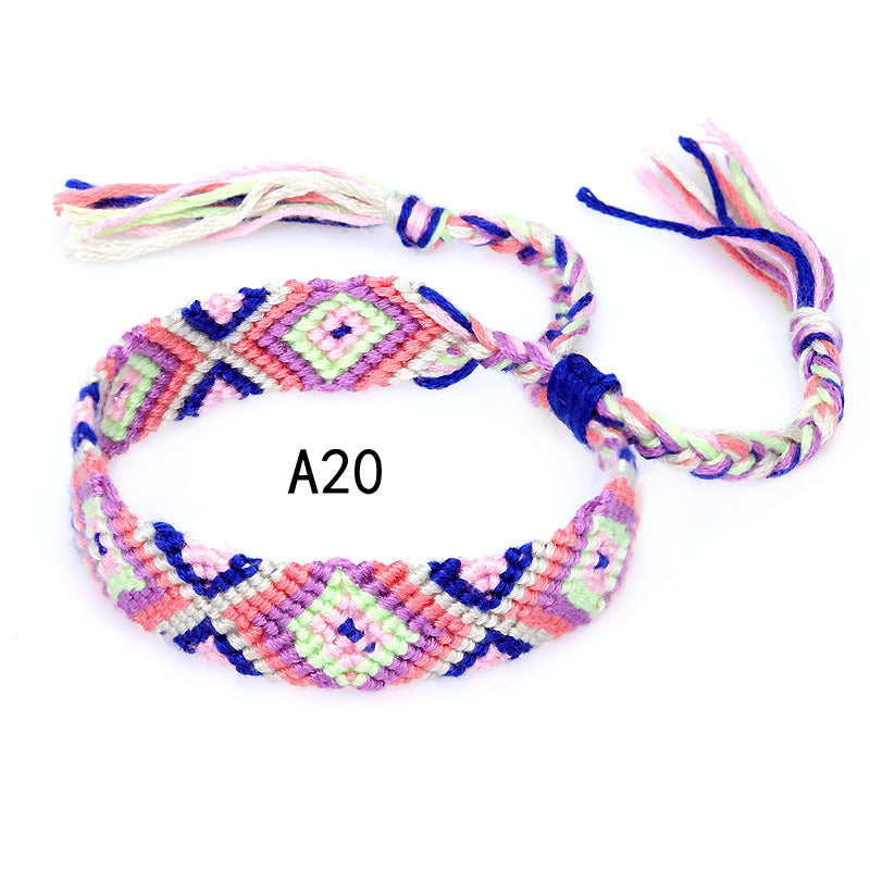 Colorful cotton hand-woven bracelet - Amazhona 