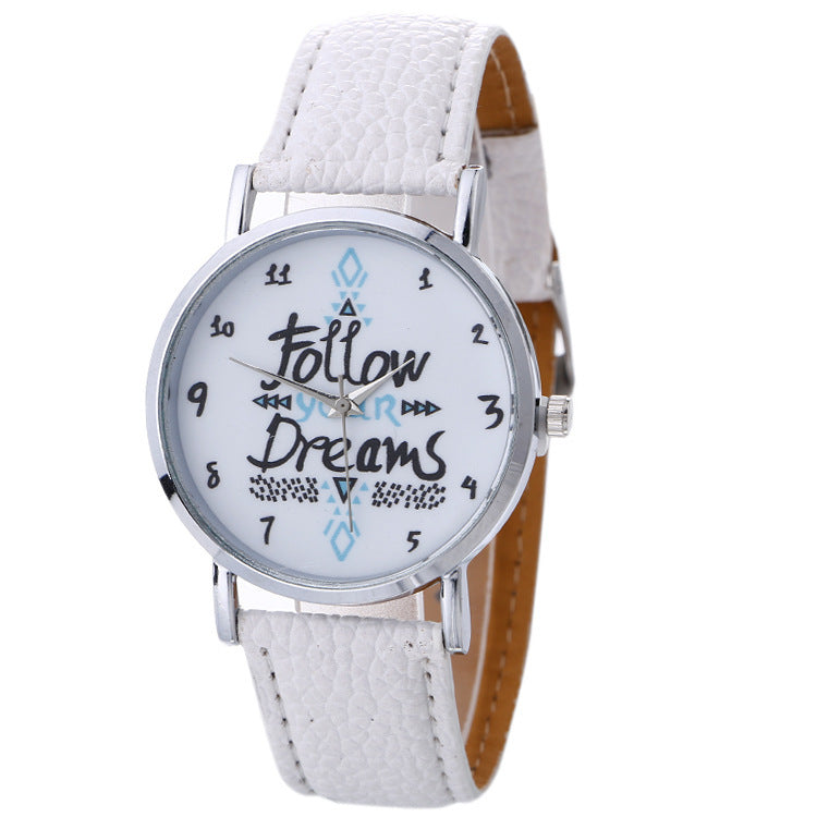 Korean version of the English pattern watch fashion ladies belt watch quartz watch - Amazhona 