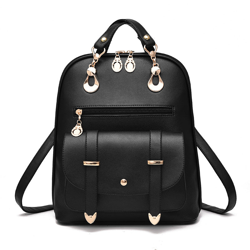 Female bag fashion PU leather dual-use backpack - Amazhona 