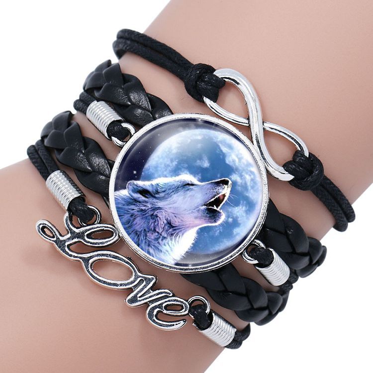 Multi-layered gemstone wolf bracelet - Amazhona 