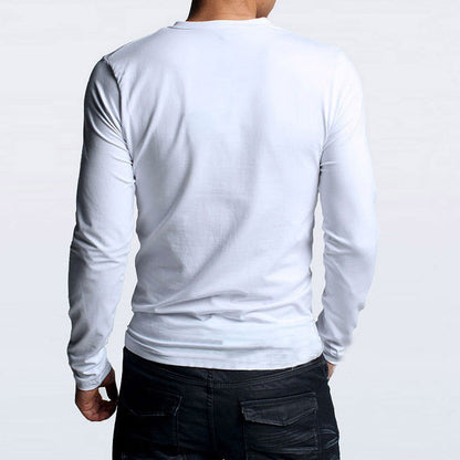 Men's Solid Color Slim T-Shirt Spring Autumn - Amazhona 