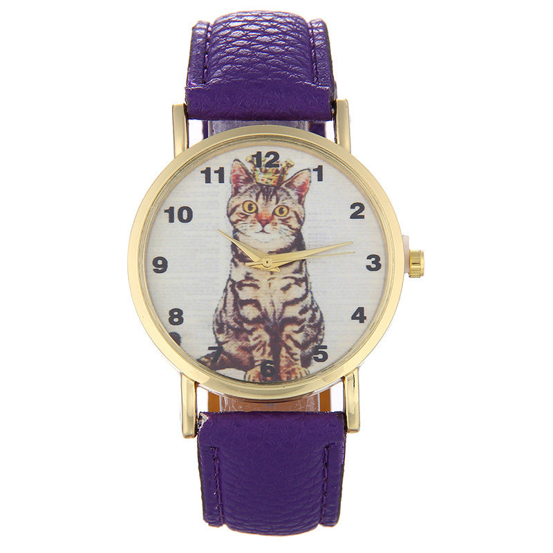 Squatting cute kitten pattern Watch - Amazhona 