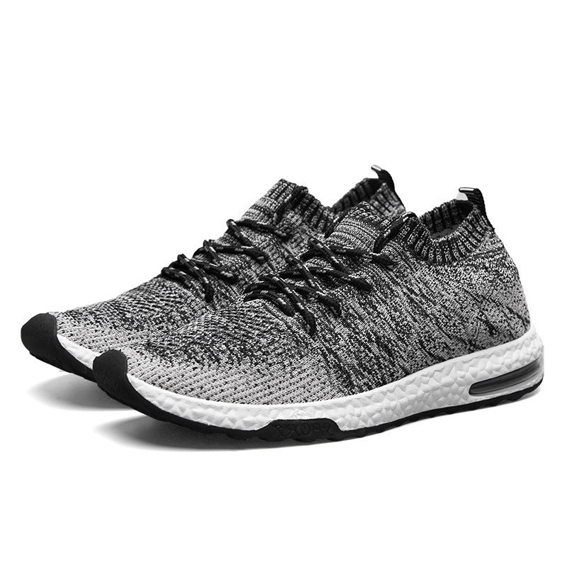 Flying woven mesh sports shoes breathable and comfortable men's shoes with wild travel shoes - Amazhona 