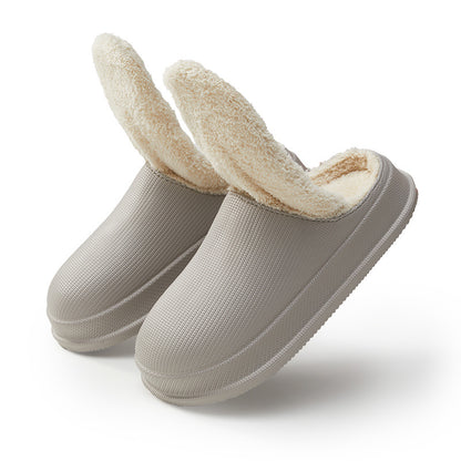 Men's And Women's Waterproof Warm Thick Bottom Non-slip Cotton Slippers - Amazhona 