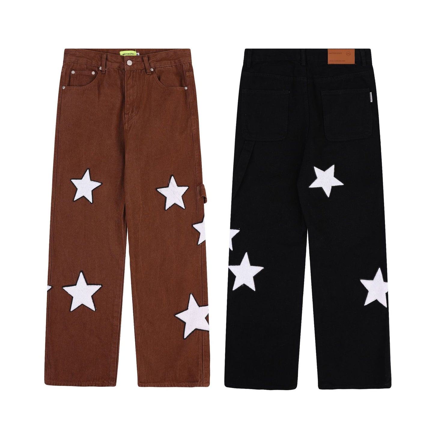 XINGX Towel Embroidery Straight-leg Denim Trousers