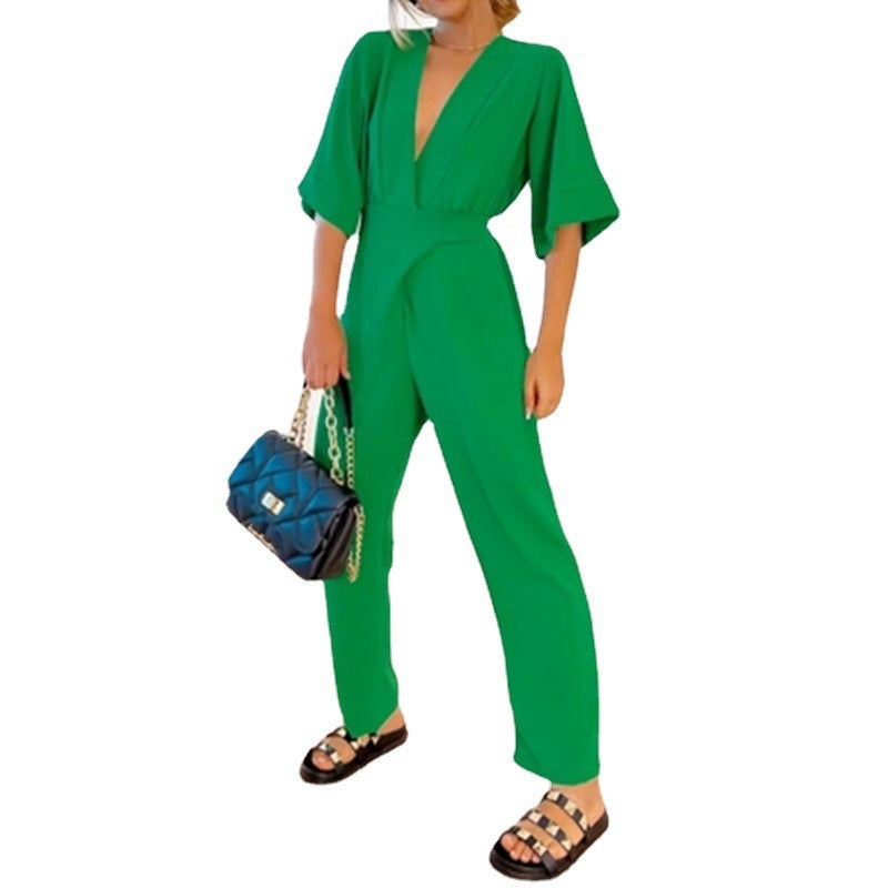 Fashion Casual Jumpsuit Straight Tube - Amazhona 