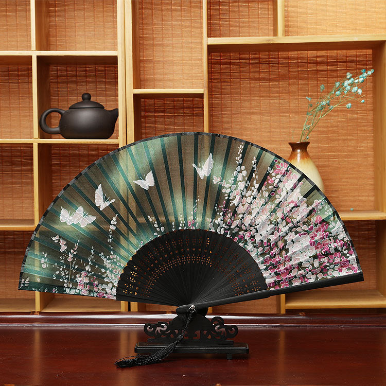 Japanese Style Craft Fan Translucent Folding Fan Butterfly With Kimono Ancientry Dance Folding Fan - Amazhona 