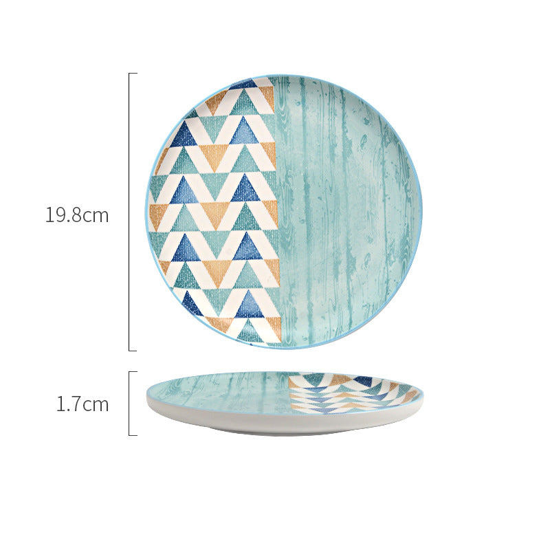 Nordic Ins Style Geometric Ceramic Dishes And Tableware - Amazhona 