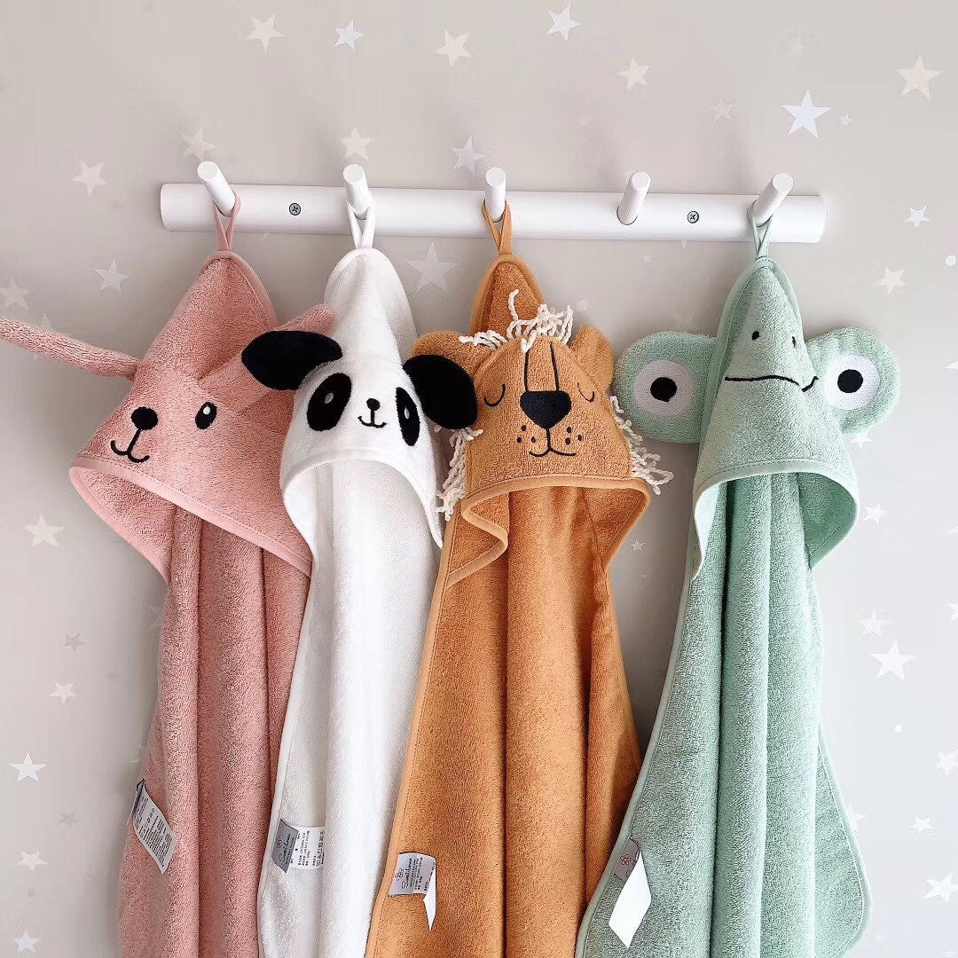 Cotton Children Hooded Cute Cartoon Cotton Thickened Absorbent Bath Towel