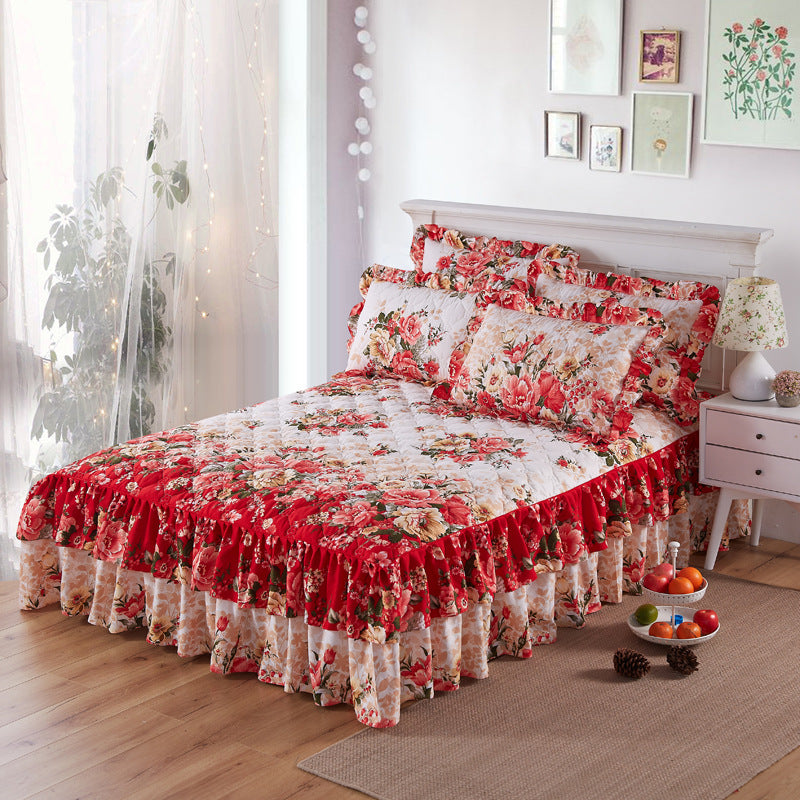 Thick double-layer lace bedspread - Amazhona 