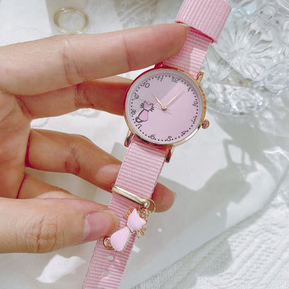 Girl Heart Watch Girl Cute Pendant Macaron Female Watch Ins Student Pendant Watch - Amazhona 