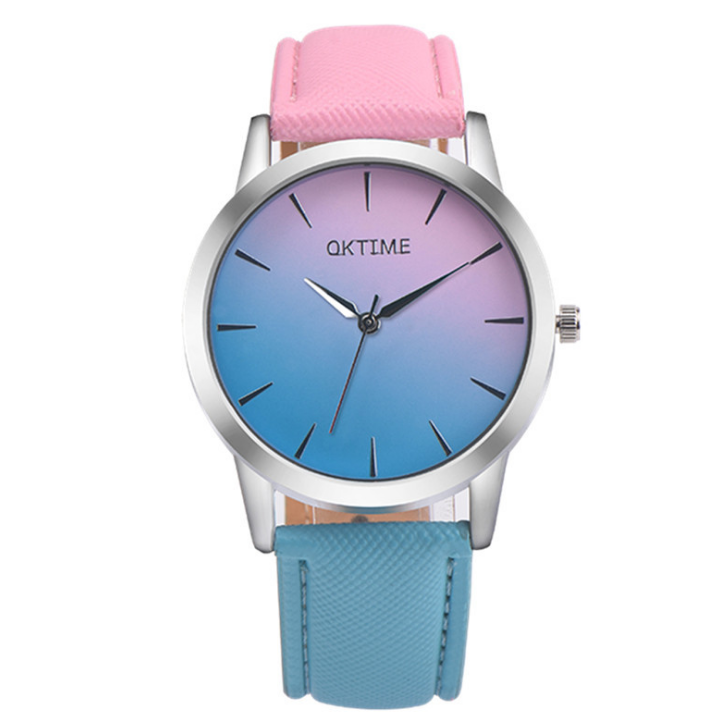 Fashion Casual Retro Rainbow Design Watch Women Analog Quartz Wristwatches Clock   Elegant Lady Wristwatch Woman Time - Amazhona 