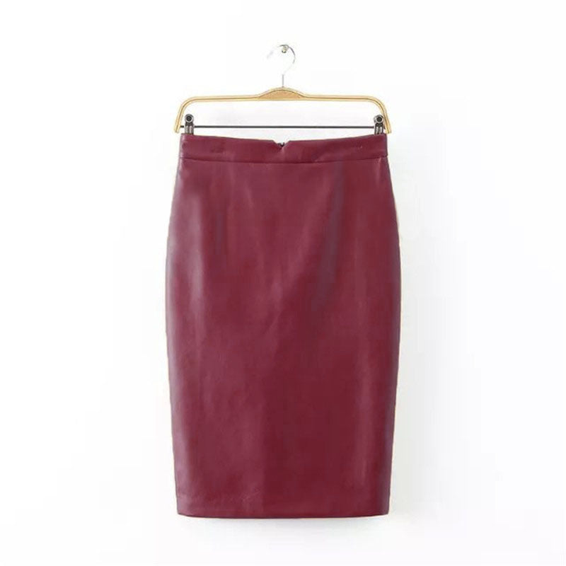 Faux leather high waist skirt - Amazhona 