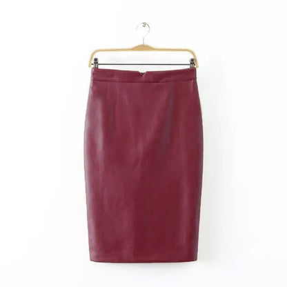 Faux leather high waist skirt - Amazhona 