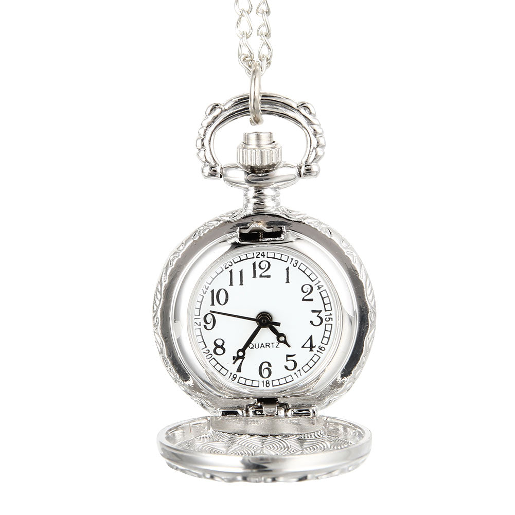 Ladies silver butterfly pocket watch - Amazhona 