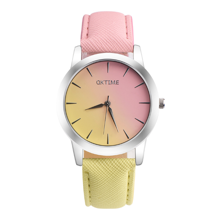 Fashion Casual Retro Rainbow Design Watch Women Analog Quartz Wristwatches Clock   Elegant Lady Wristwatch Woman Time - Amazhona 