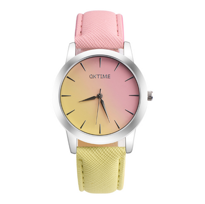 Fashion Casual Retro Rainbow Design Watch Women Analog Quartz Wristwatches Clock   Elegant Lady Wristwatch Woman Time - Amazhona 