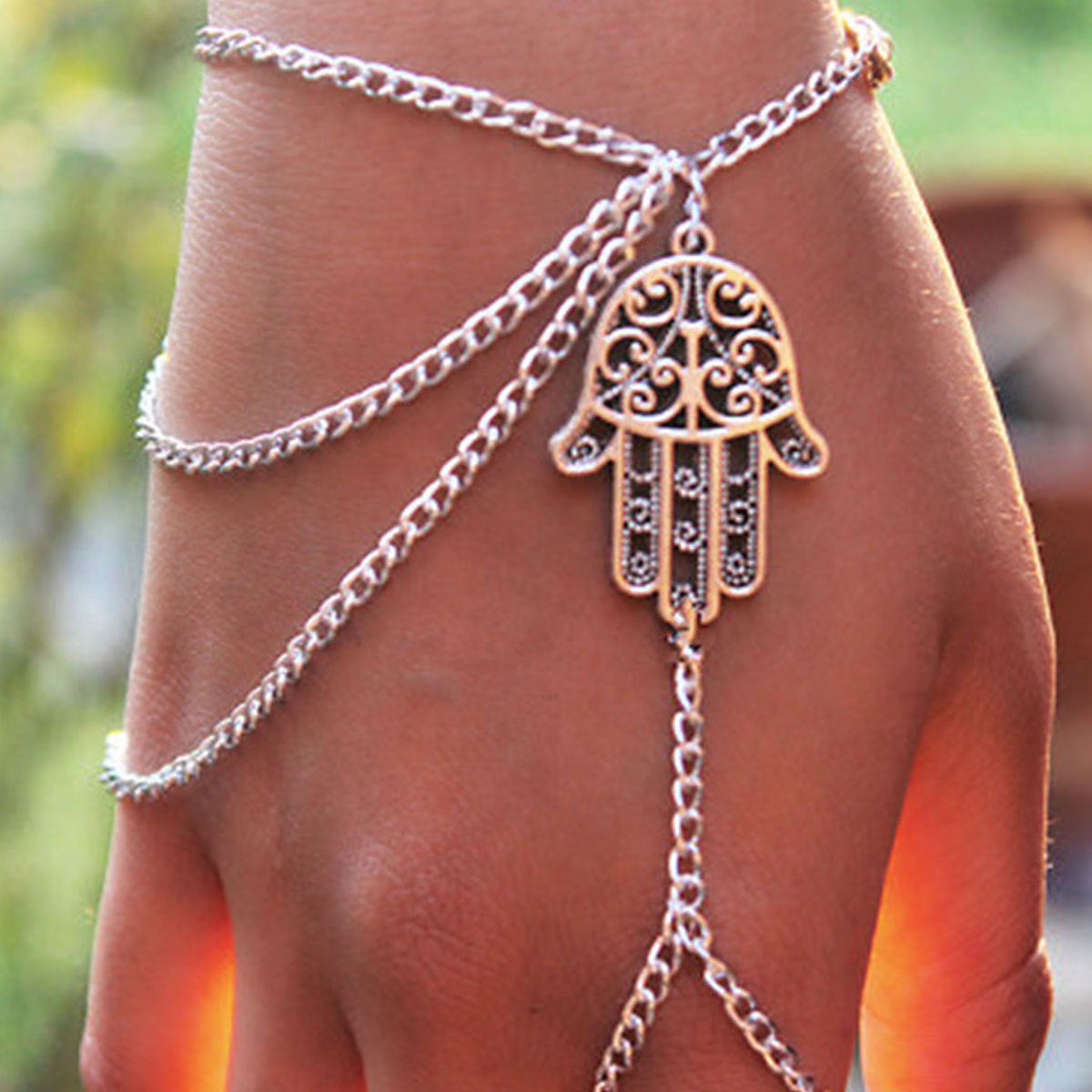 Bergamot Tassel Chain Attach Finger Bracelet Wholesale - Amazhona 